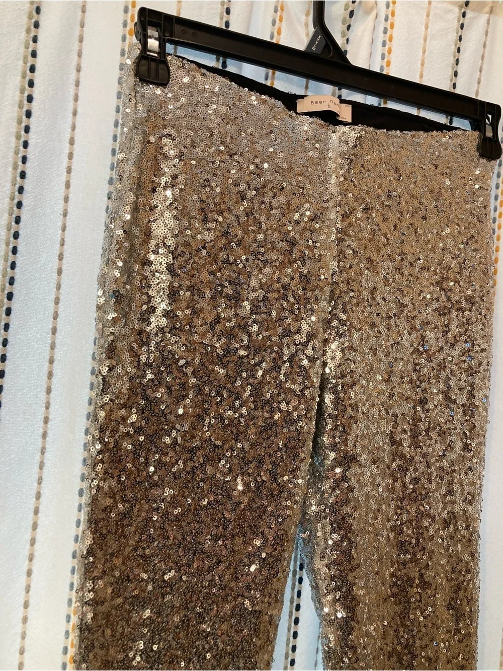 Bear Dance Silver Sequin girls Leggings size S